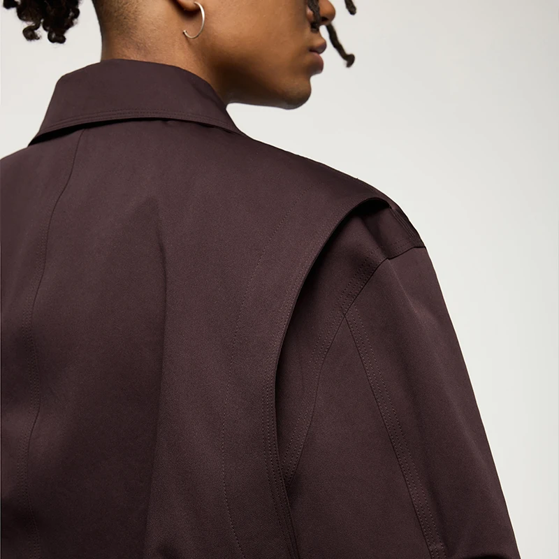 INFLATION Stock Cropped Cargo Jacket Rivet Designer Jacket Double Layer Shoulder Zipper Carpenter Jacket for men