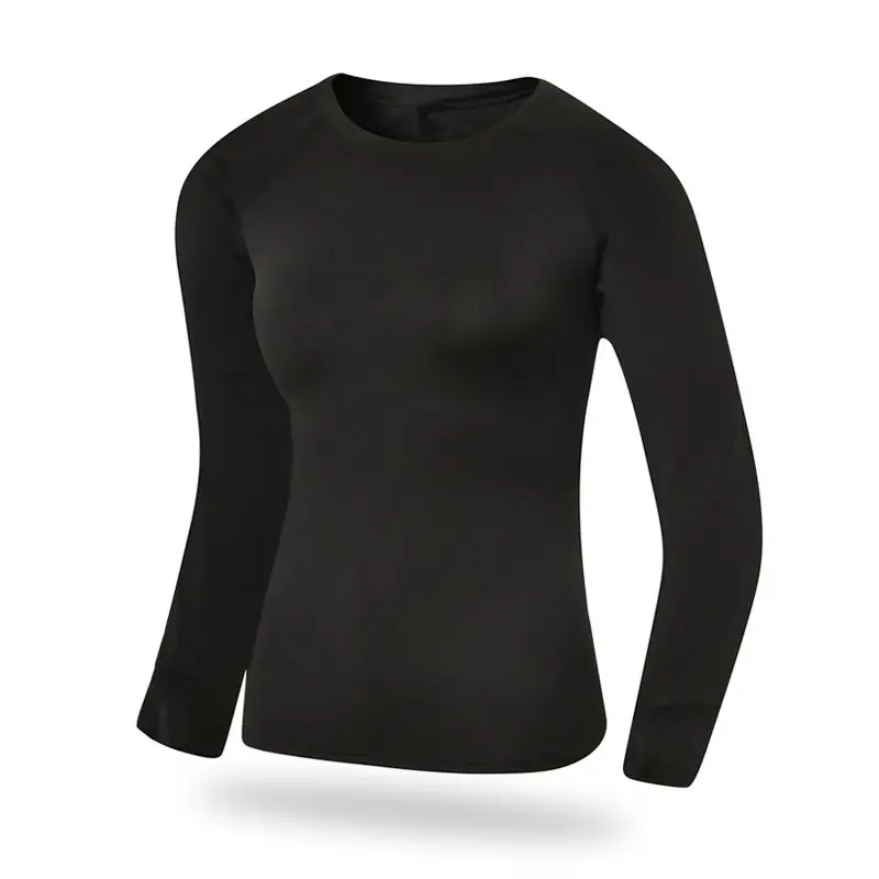 Оптовая продажа на заказ Slim Fit круглый вырез горловины с оборками нательное нижнее белье медицинский длинным рукавом женская футболка под скрабы униформа внутри одежда underscrubs