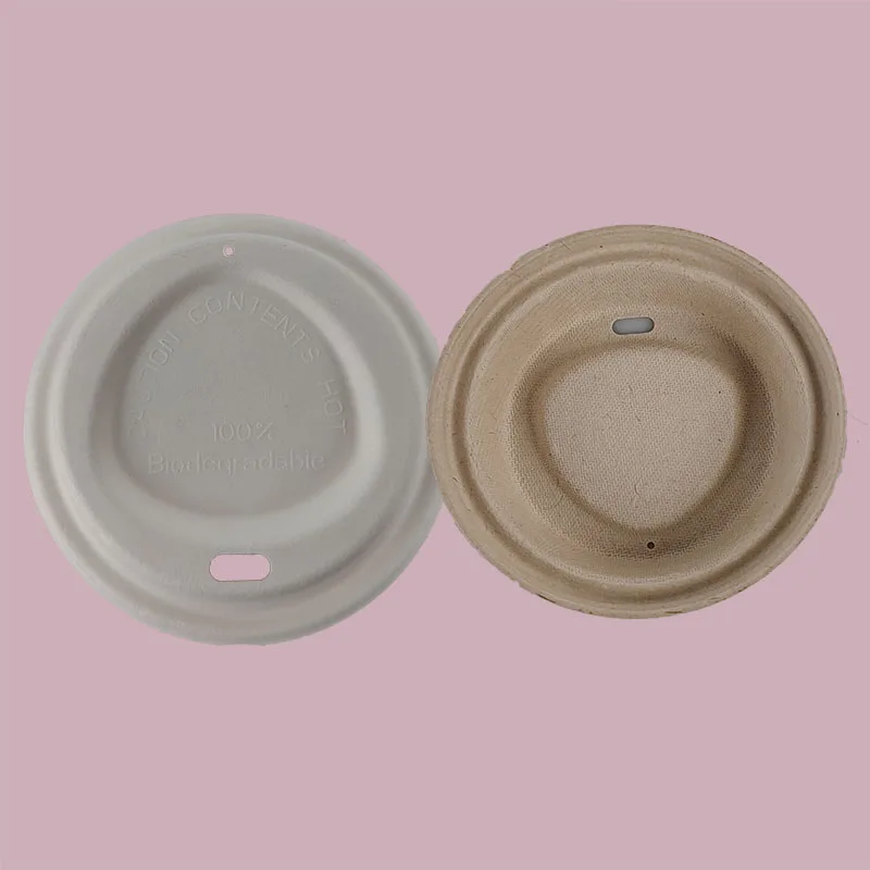 Крышки для стаканчиков, экологически чистый купол, биоразлагаемый горячий напиток, биоразлагаемый холодный напиток, Бамбуковая целлюлозная бумага, черный кофе, тисненый логотип