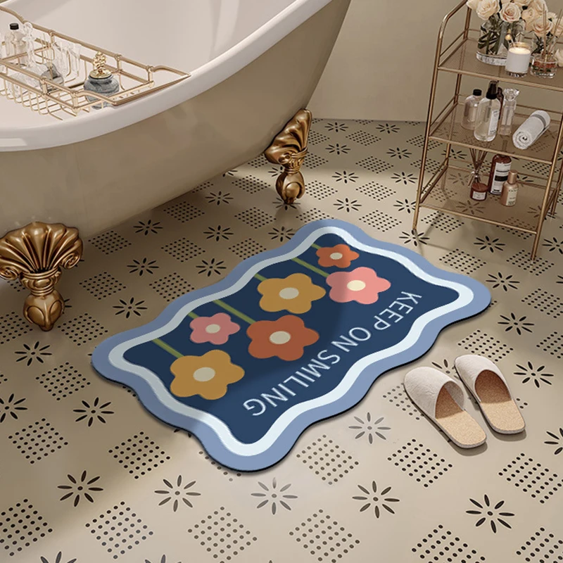 Factory Supply Rectangle Water Absorbent Bathroom Rugs Living Room Waterproof Carpet Bedroom Custom Modern Washable Bedroom Mats