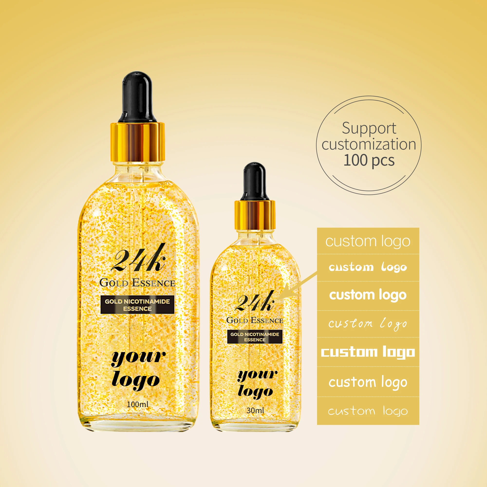 
Private Label Facial 24 K Skincare Serum Anti Aging Face Skin Care Moisturizing Whitening 24k Gold Serum 