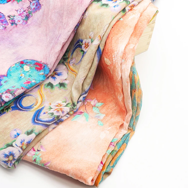 Suppliers recycled comfortable fashion flower floral digital printed woven 100% polyester fabric