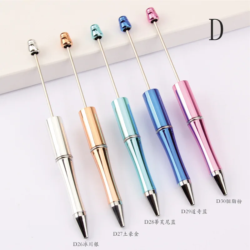 Custom Supplies Focal Charms Printed Beaded Keychain Pen Plastic Bead Pens Beads Blanks Pen