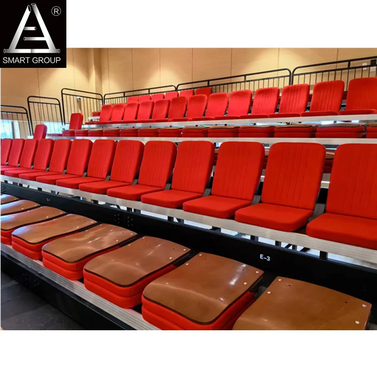 18M 9 Rows Indoor Telescopic Seating System Retractable Bleacher for Audience