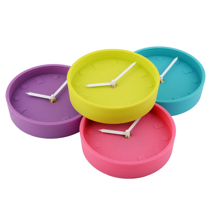 
 Оптовая продажа, дешевые круглые часы из силикона для украшения стен  