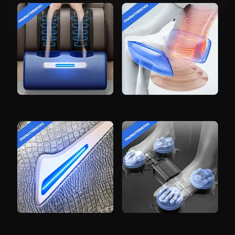 Kursi Pijat Rolling Function Genuine Leather Portable Foot Spa Electric Massage Chair