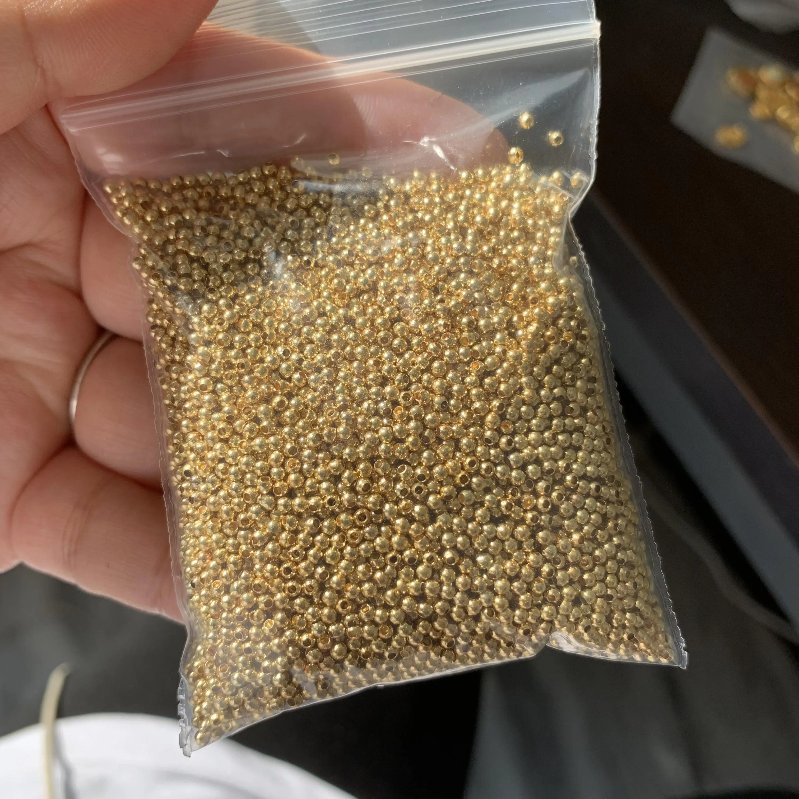 Premium Real 14K Gold Filled Round Seamless Spacer Beads for DIY Components Smooth GF Jewelry Findings Accessories
