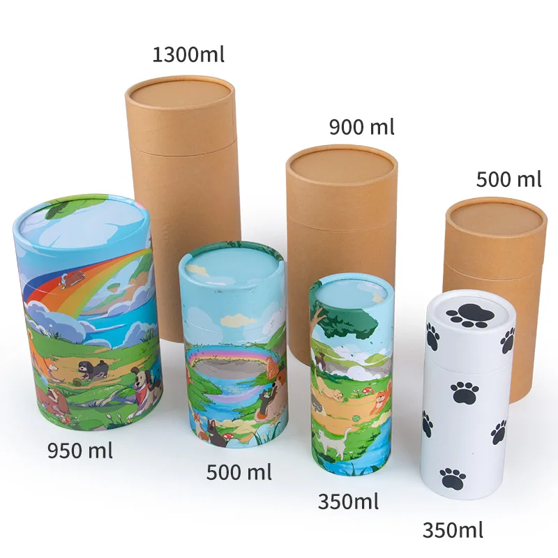 eco water urn biodegradable rainbow bridge urn paper scattering tube for pet cremation ashes scattering cardboard paper pet urn