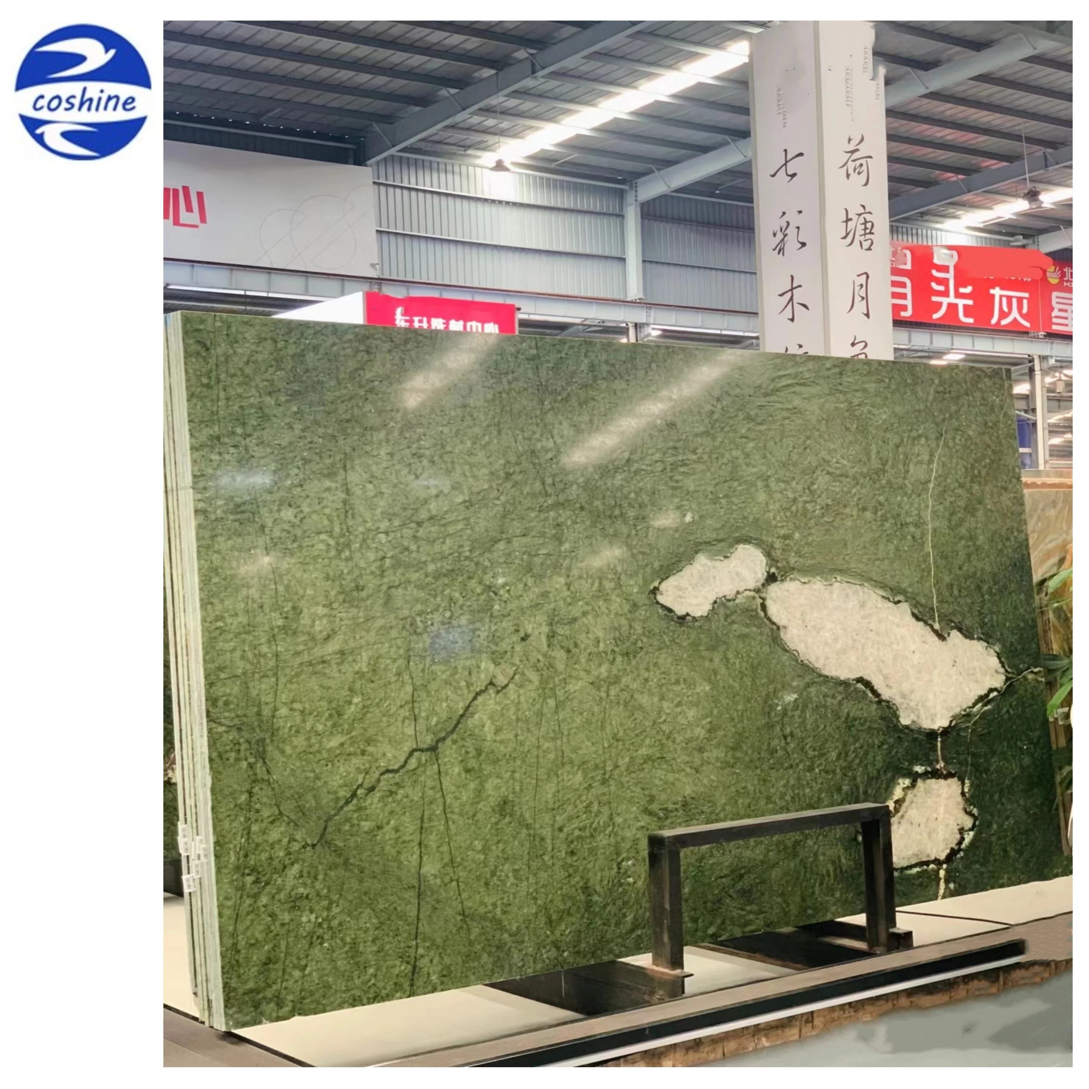 Danton Green Marble Polished Slab Wholesale Price Verde Ming Green Marble Tabletop & Vanitytop Dandong Green Marble Slabs