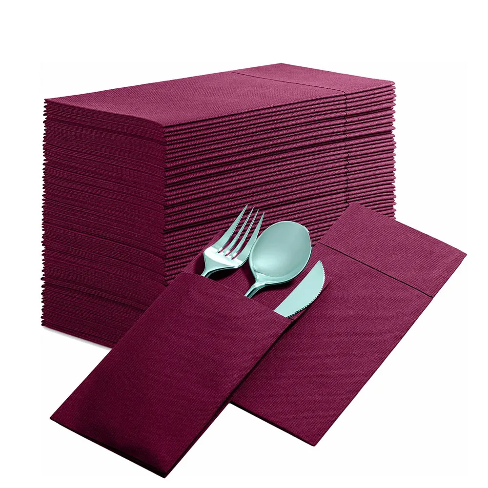 High Quality Factory Custom Logo  Folded Colorful Paper Tissue Dinner Airlaid Paper Napkins Serviettes
