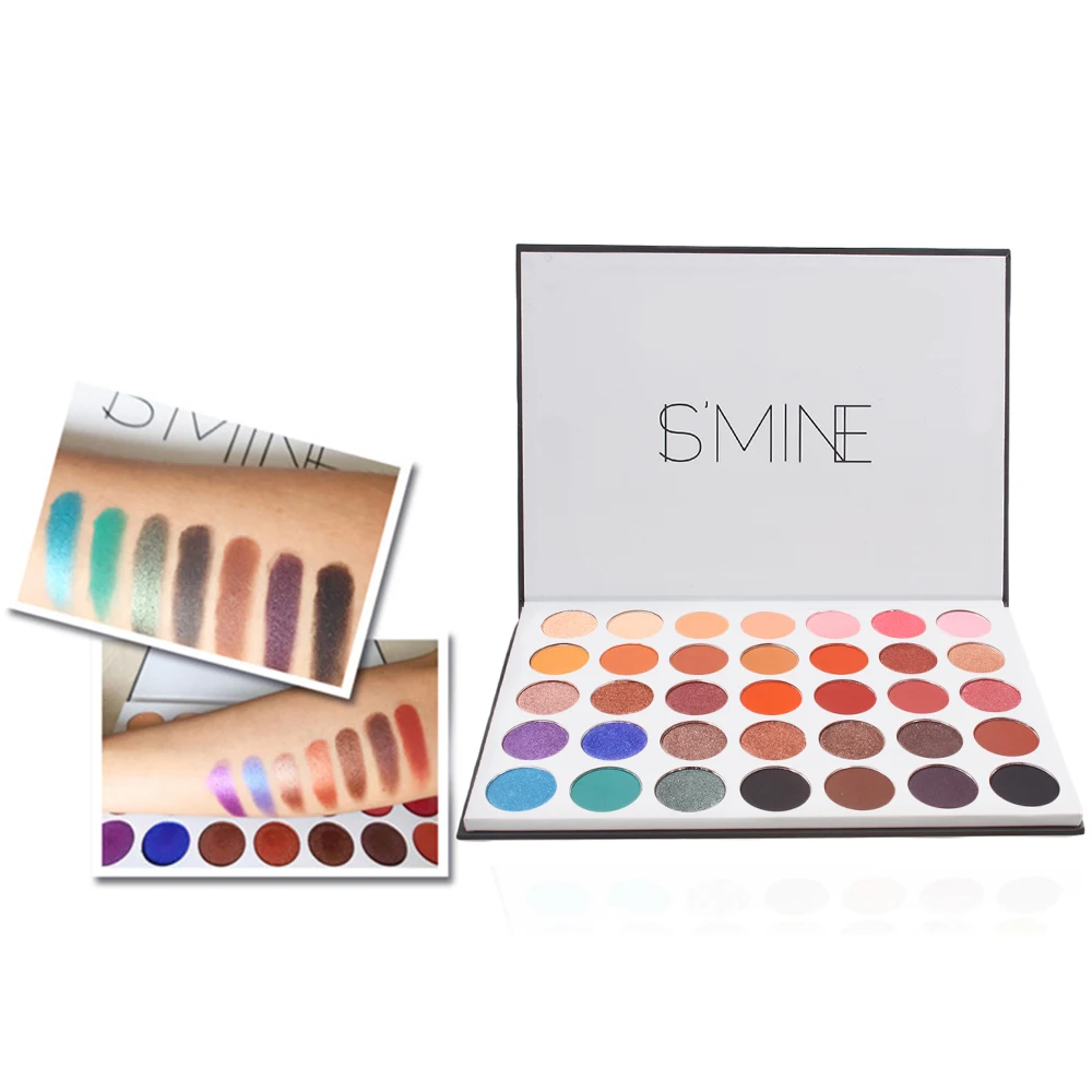 Private Label Makeup Palette 35 Color Eyeshadow Palette with Cardboard packaging