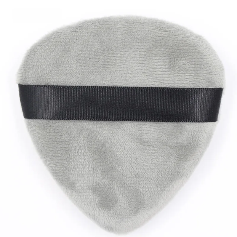 Custom logo Makeup velvet face and body white black pink shimmer powder puff setting loose powder puff pointed heart powder puff