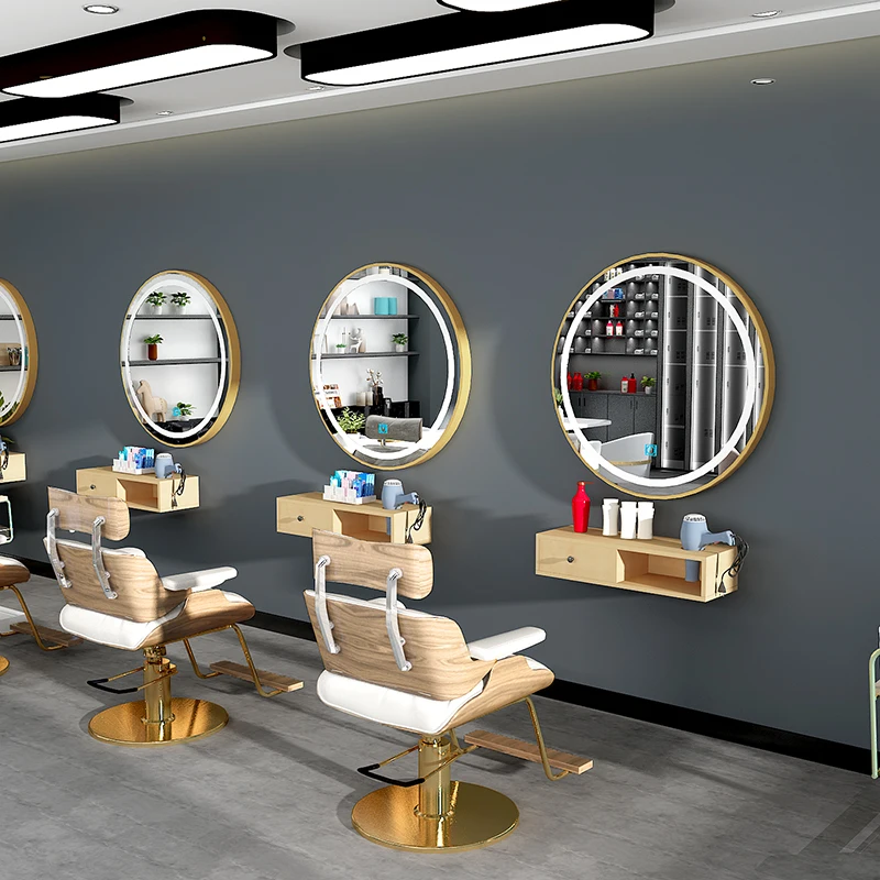 Barber Shop Mirror Circular Led Illuminated mirror Salon Mirror with Light