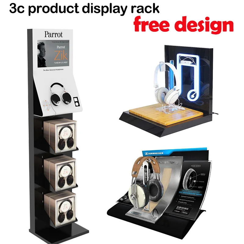 Bevis Customized Metal Pegboard Single or Double Rotating Floor Display Rack for Phone Case USB Cables Power Bank