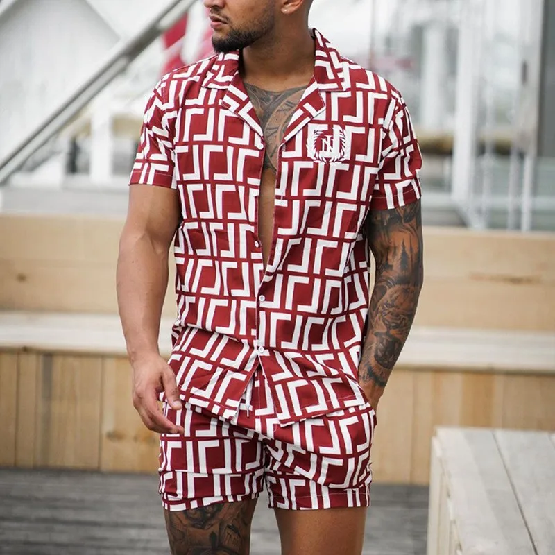 2022 Factory Wholesale Print Swimsuit Hawaiian 2 Piece Quick Dry surfing Clothing Short Sleeve Suits Swimwear & Beachwear