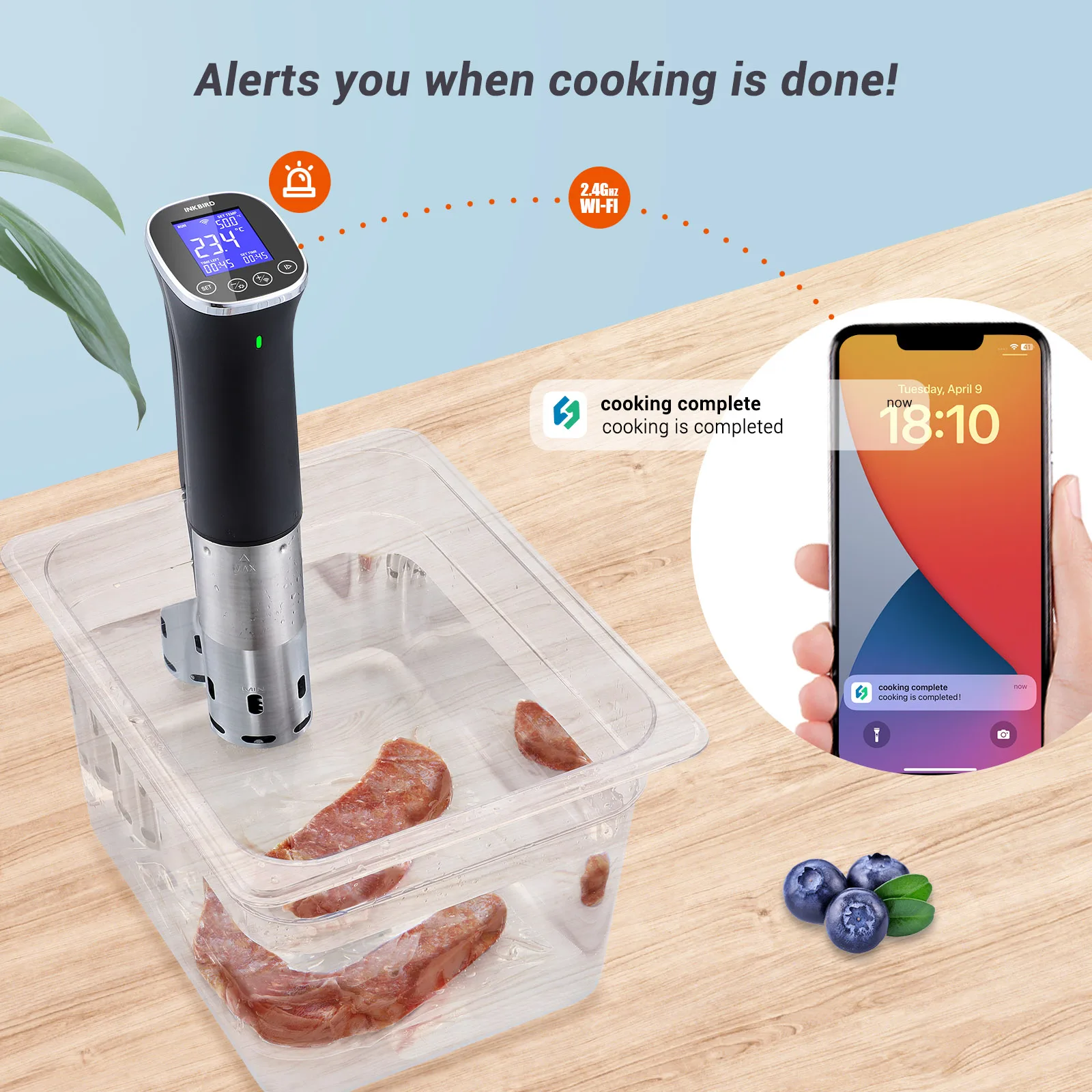 ISV-300W устройство INKBIRD Sous Vide IPX7 водонепроницаемая плита приложение пульт дистанционного управления с рецептами