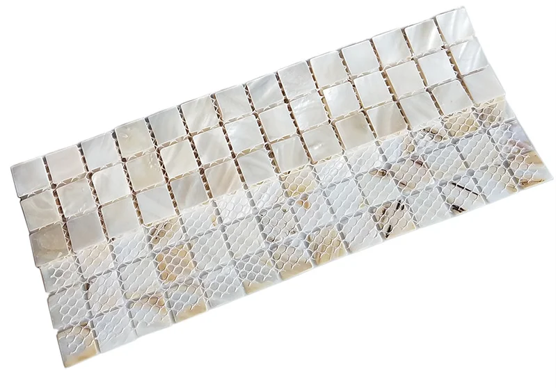 Square White Shell Horse Bathroom Mosaic Tile Modern 4mm Parquet Slab Wall Tile for Interior Wall with Good Price