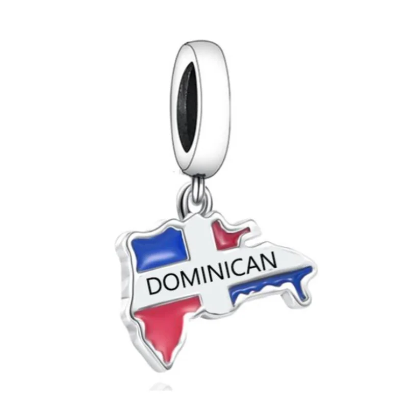 Fit Original Pan Charms Bracelet 925 Sterling Silver Colombia Country Flag Map Pendant Bead For Women Jewelry Making