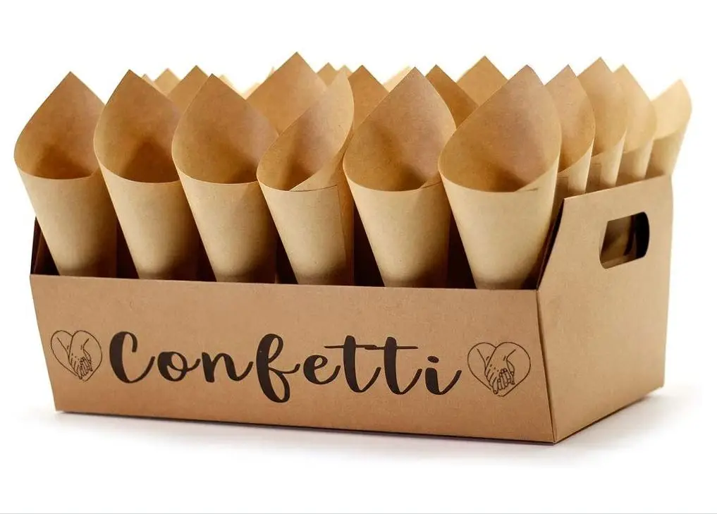 Factory price hot sale biodegradable Disposable wooden bamboo cone