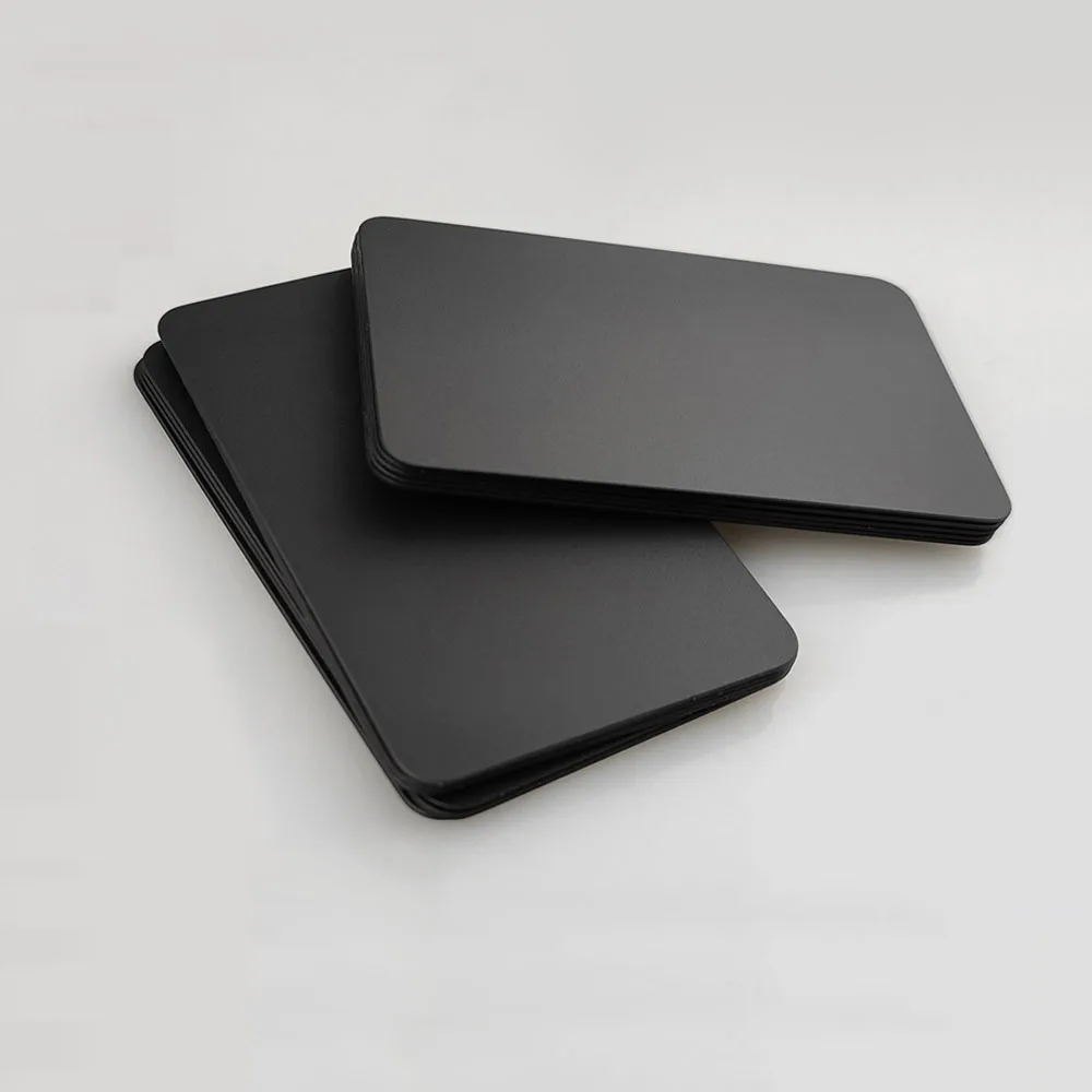 Matte Black Luxurious Finish Blank Metal Business Cards For Laser Engraving