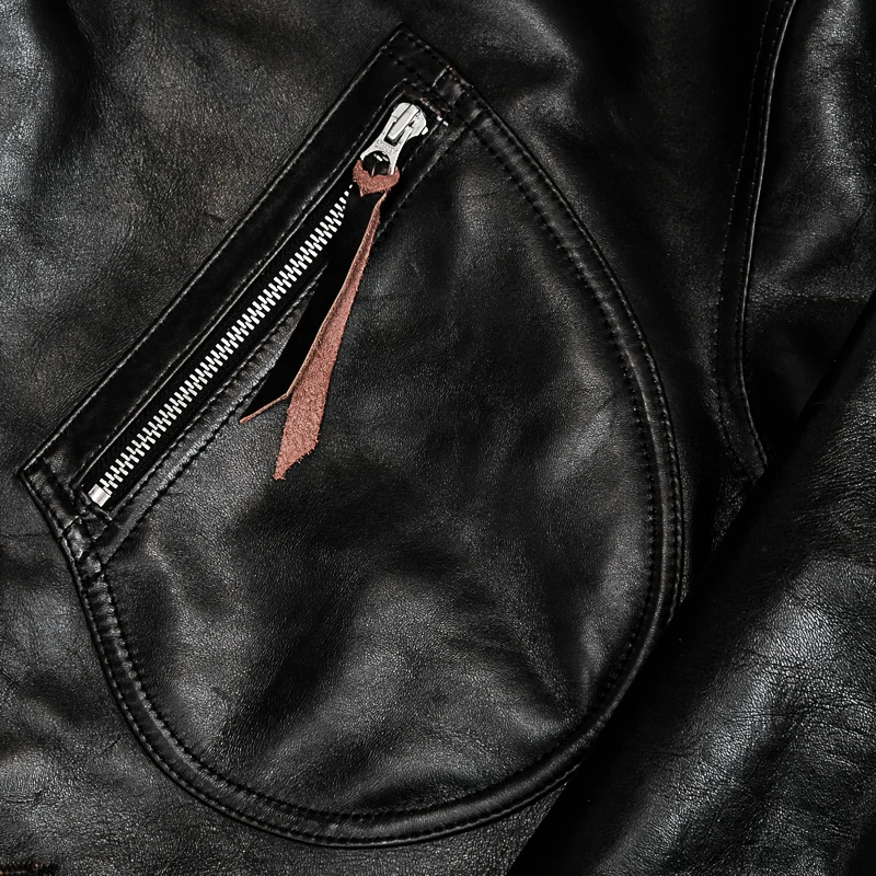 Tea Heart Horse Top Layer Genuine Leather Polish Imported Leather Embryo Classical Motorcycle Leather Jacket