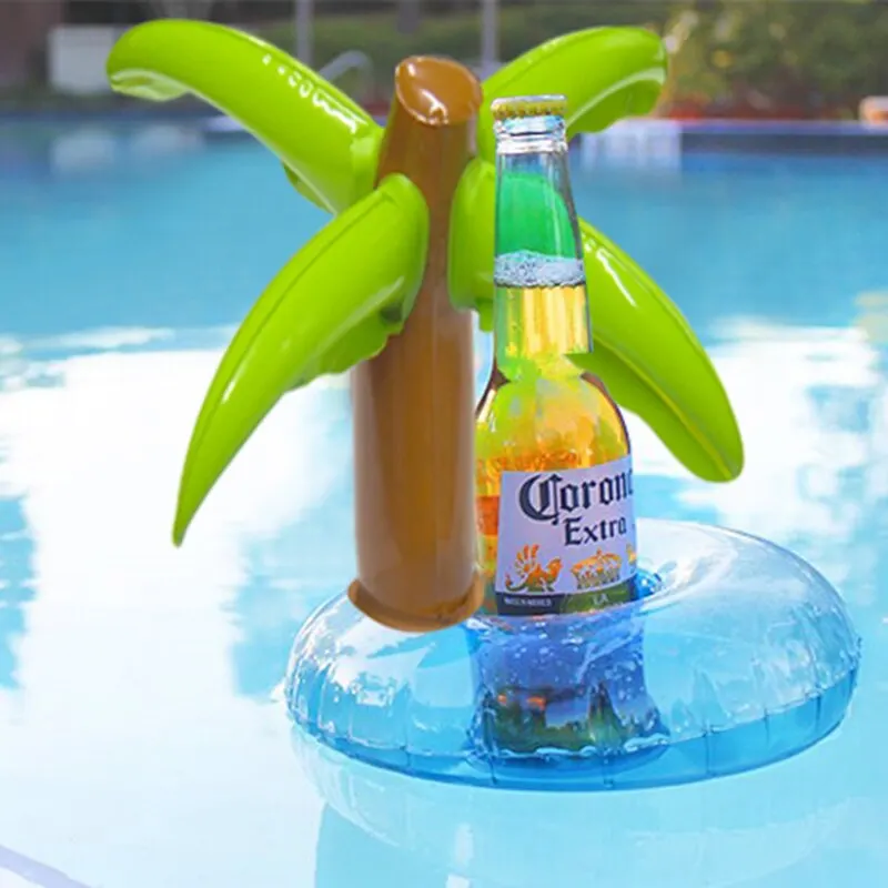 Summer Party Pool Promotion Gifts Inflatable Coconut Tree Drink Holder Float Palm Tree Cup Holder