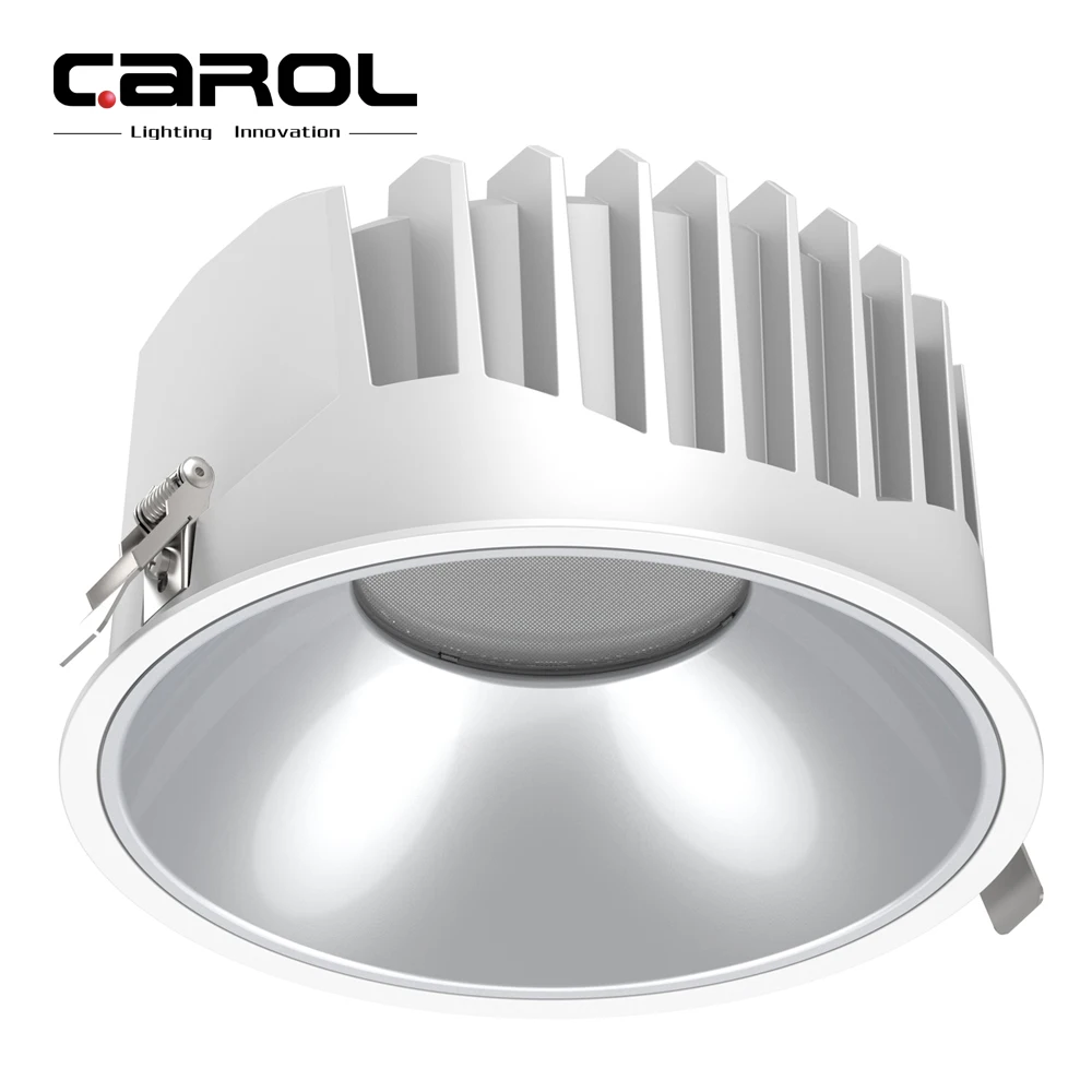 Carol Aluminum high bright office ceiling spotlight recessed 30w led round downlight lamp 12 watt 75mm anti glare cob down light