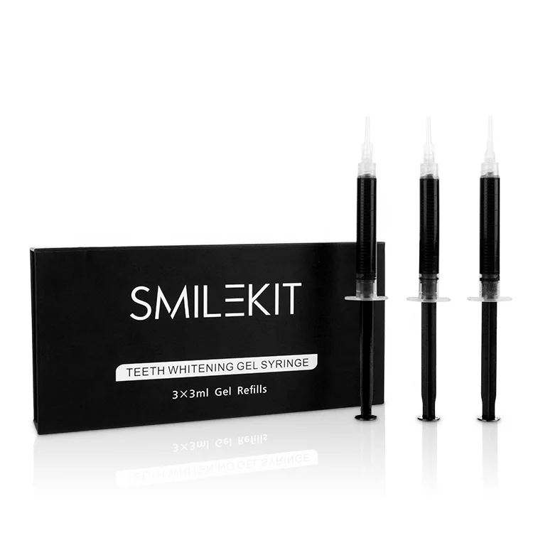 Custom Logo Peroxide Dental Bleaching Syringe Gel Teeth Whitening Gel Kit