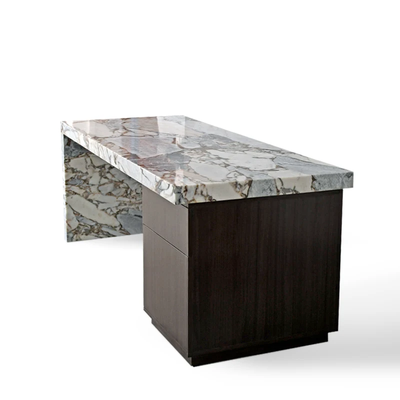 Wholesale Custom Made Furniture Rectangle Marble Solid Wood Luxury Dining Table Living Room Furniture