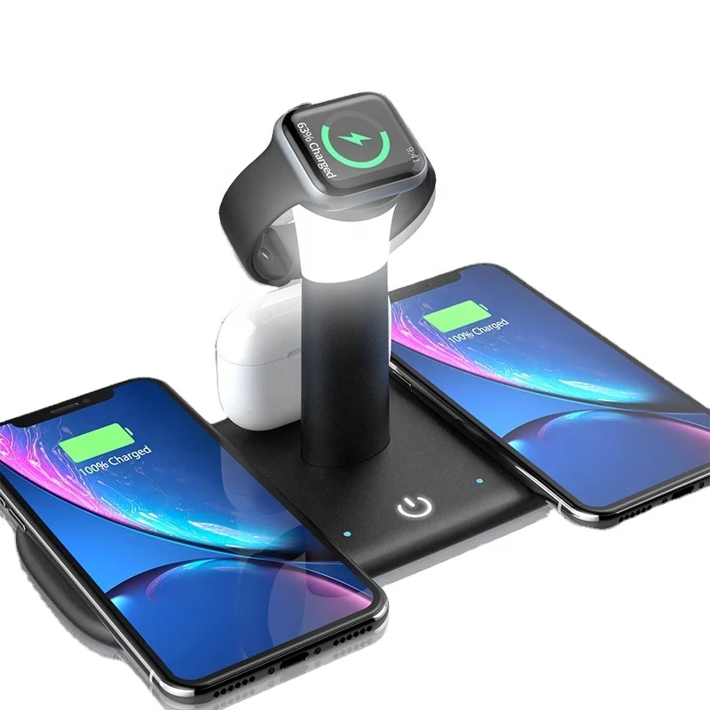 15W multifunctional 5 in 1 fast wireless charger for mobile phones with LED heating and cooling lights suitable