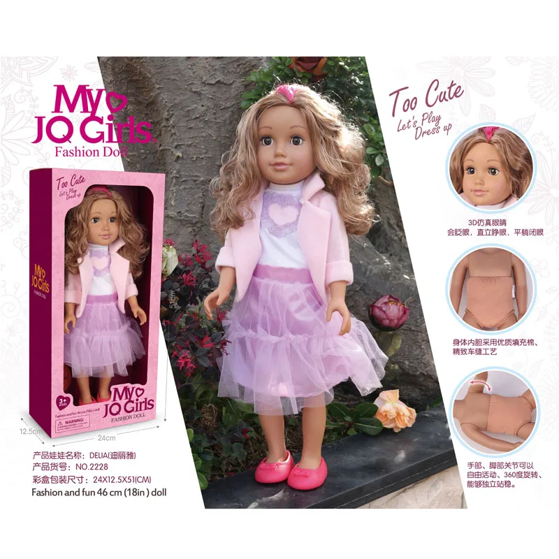 Manufacture 18 Inch Big Size Doll Girl Toy Lovely Girl Dressing Toys Plastic 3d Eye Joints Plastic Big Eyes Baby Doll