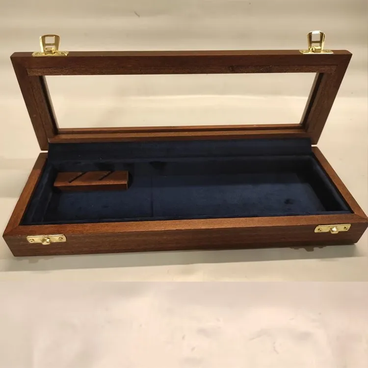 Индивидуальная коробка из массива дерева со стеклом коллекционный кейс сосны и для ножей