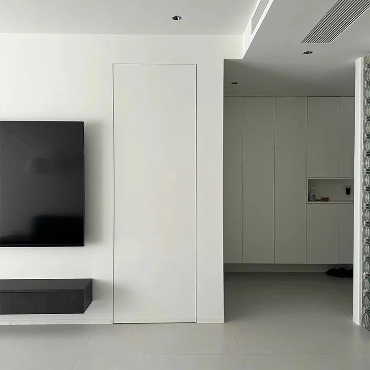 Customized Modern Home Frameless Interior Doors Secret Invisible Flush Hidden Door Interior Frameless Wooden Door
