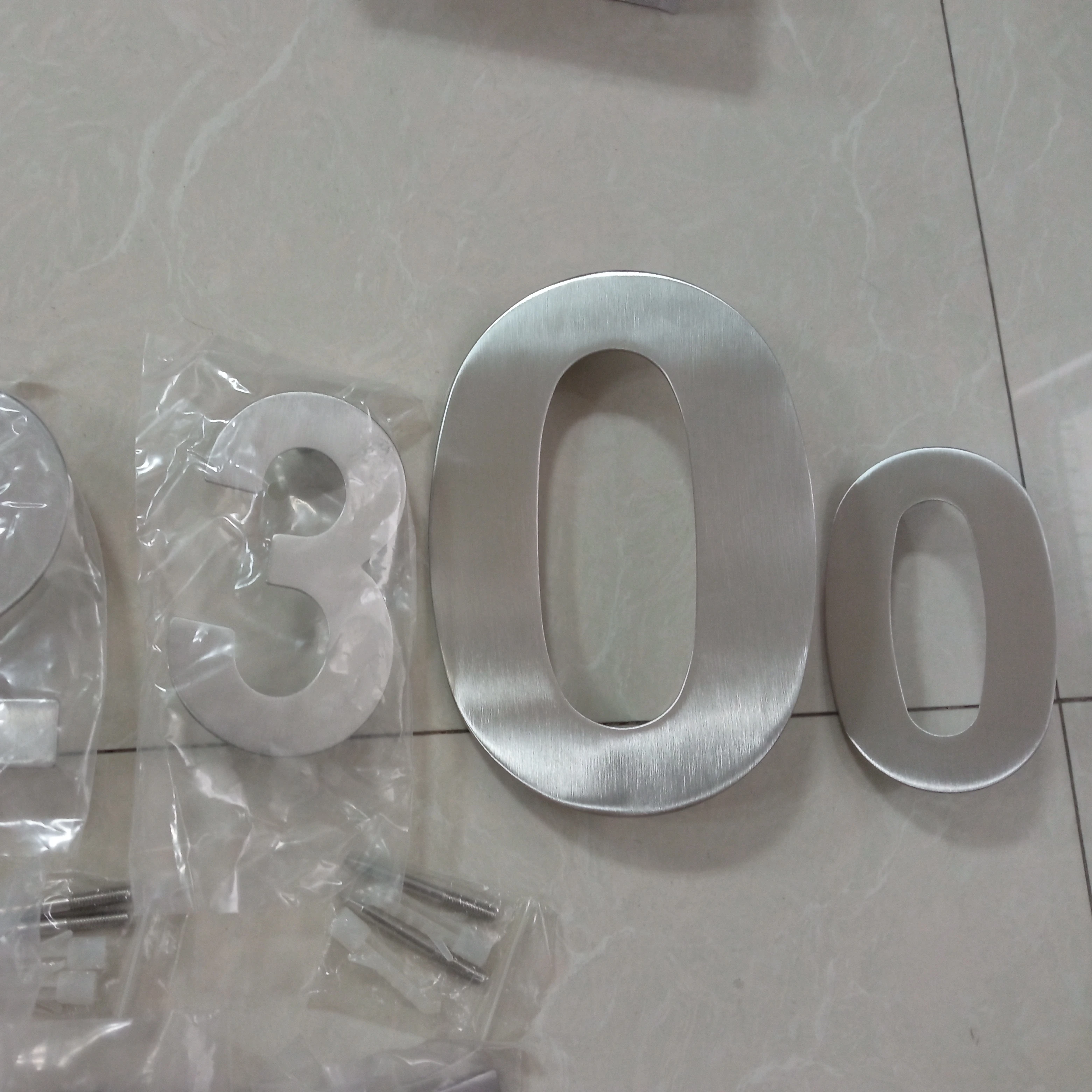 Housing number Hyland OEM NO03 Decorative stainless steel material house numbers, with screws or 3M