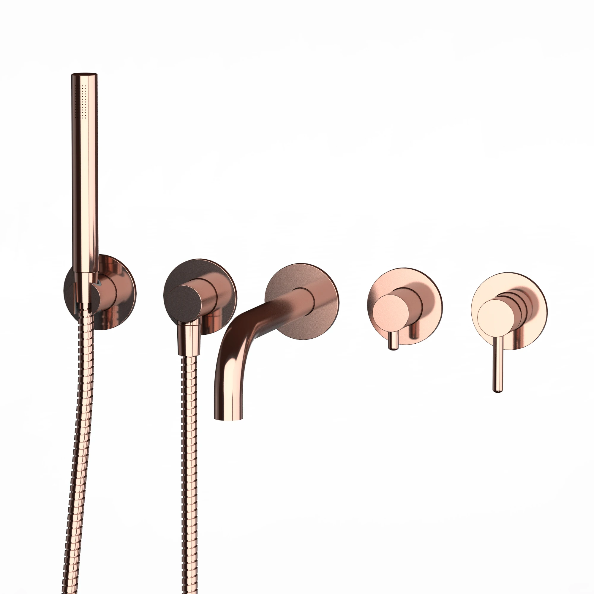 Wall mounted 5-holes dual handles bathtub and shower Faucet bath tubs and showers luxury bathroom