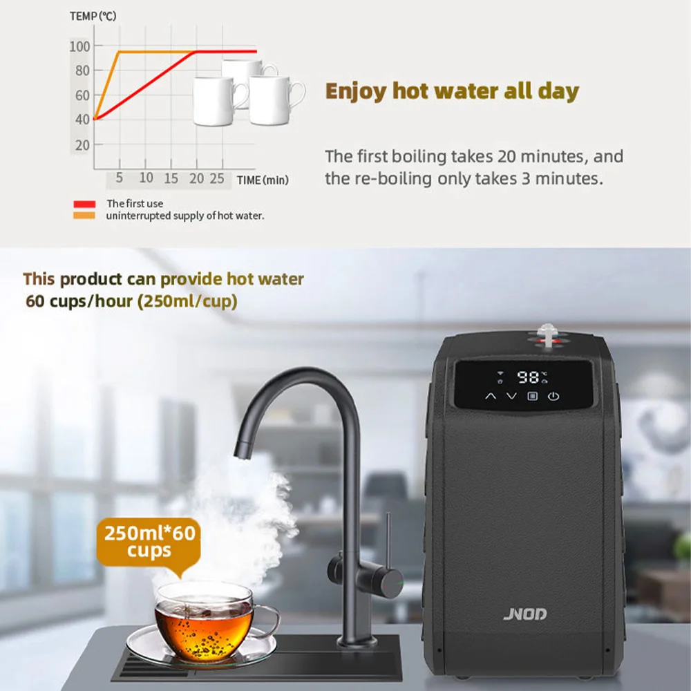 Jnod Instant Electric Boiling Water Tap Kitchen Faucets Under Counter Boiling Hot Water Dispenser Machine Hot and Cold 4 in 1 3L