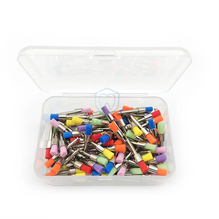 MC-Q262C  Dental Color Latch style long flat prophy brush 100pcs/box