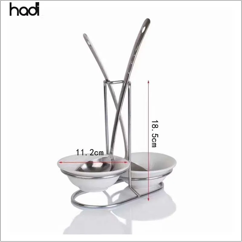 HD Factory Wholesale Kitchen Utensils round White Porcelain Soup Ladle Stainless Steel Cooking Tool for Hotels Best Price