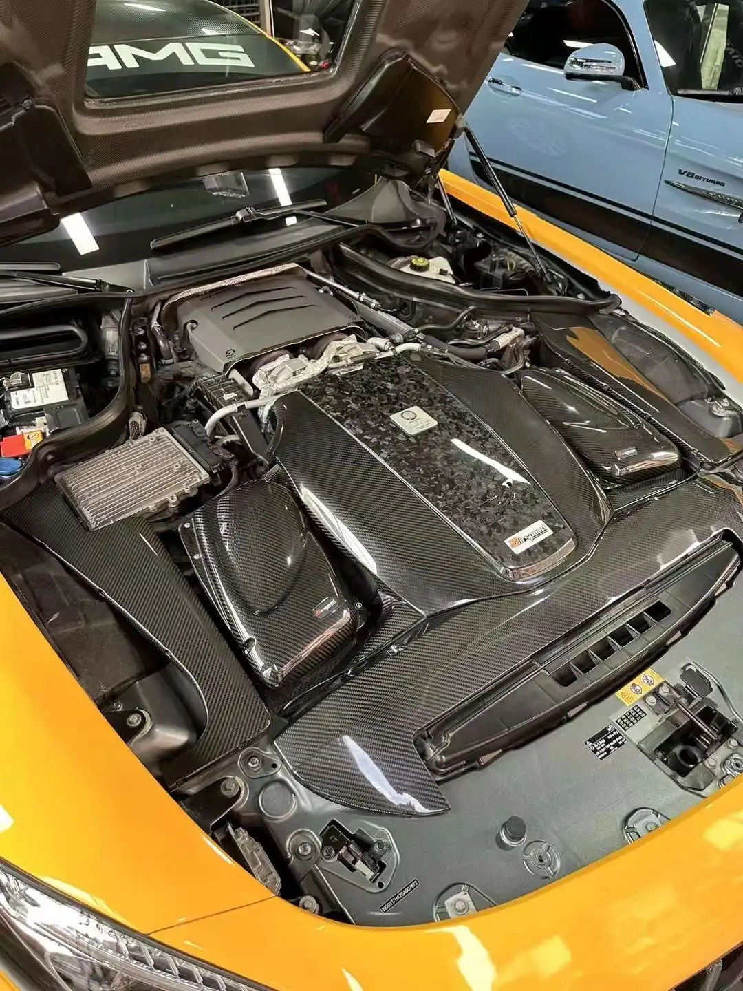 Воздухозаборники Airspeed Brand Auto Engine Systems 100% из сухого углеродного волокна для BENZ AMG GT 4