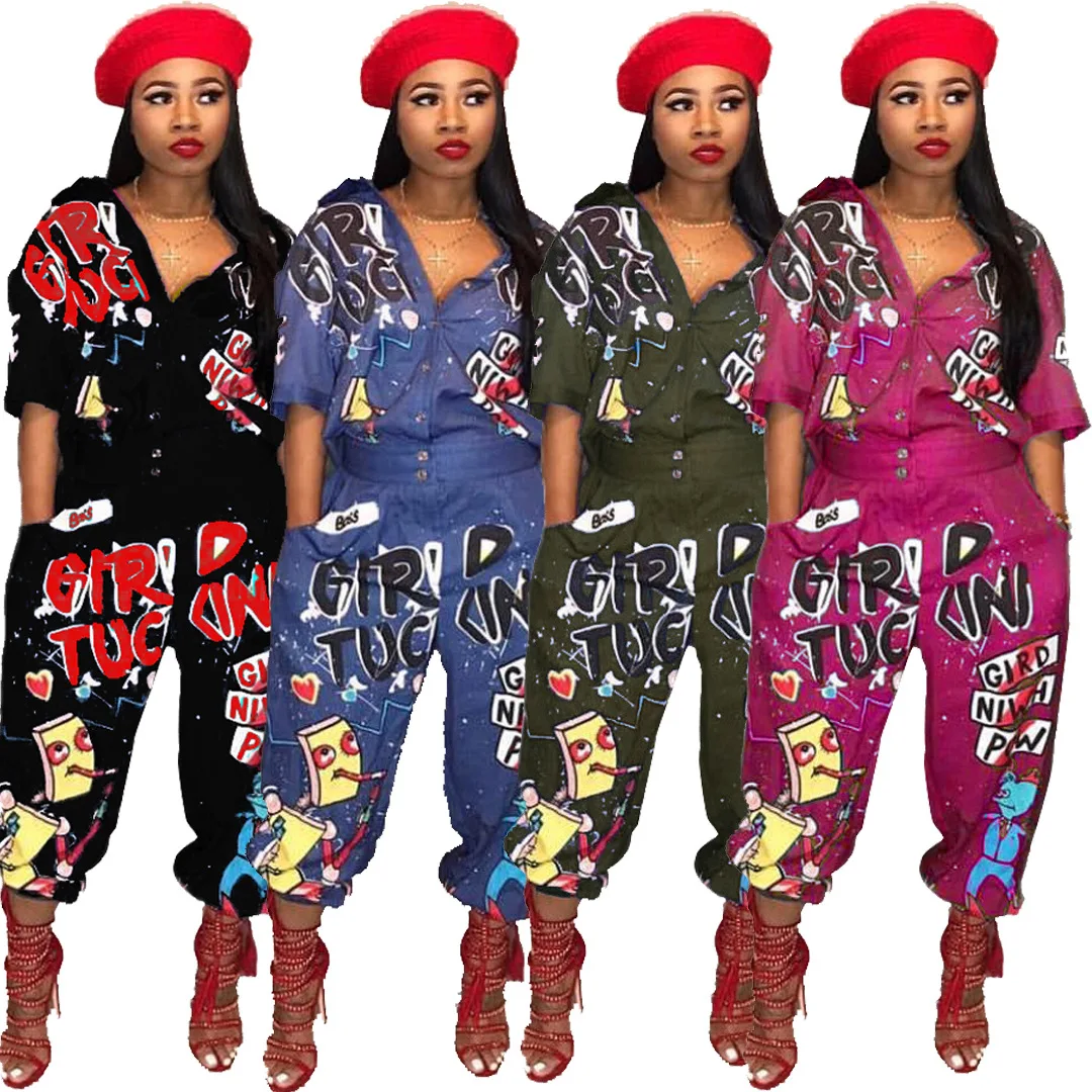 BH456  2022 women spring Sexy plus size alpha printed flared leg pants jumpsuit