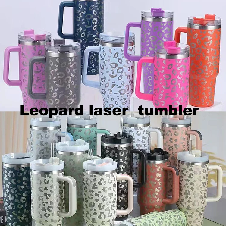 Topnovo ODM&OEM  Stainless Steel Adventure Quencher Shimmer Holographic Glitter Stanley 40oz tumbler