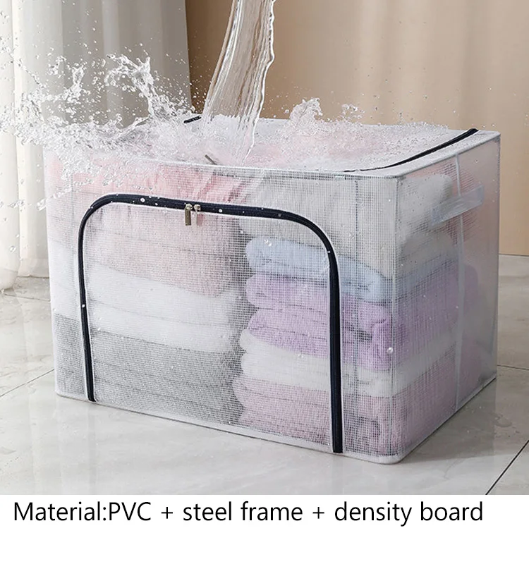 Big Plastic White Quilt Pvc Clear  Acrylic Wire Mesh Quilt Fabric Storage Box Bag Stackable Bins for Quilts
