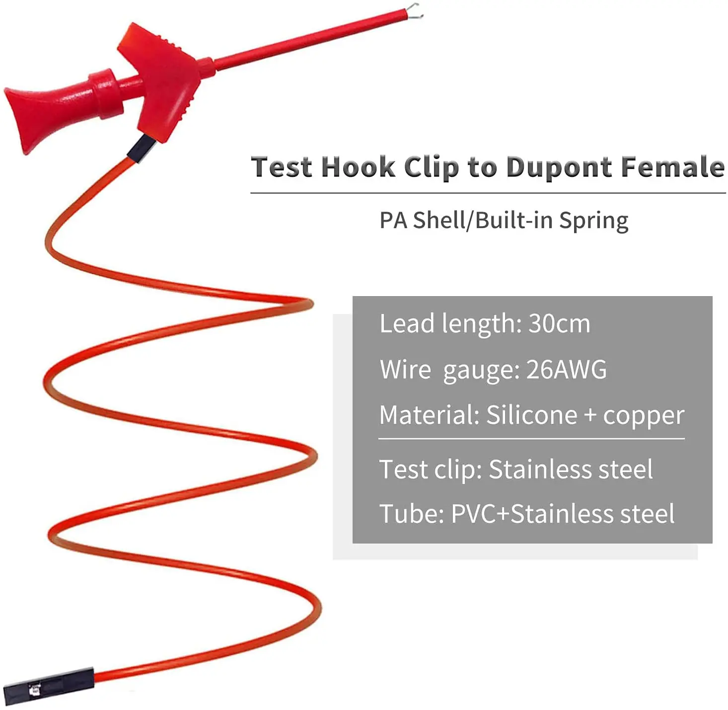 Cleqee P1512D Mini SMD IC Test Hook Test Leads Kit Mini Grabber Silicone Jumper Wire 26AWG Dupont Cables for Logic Analyzer