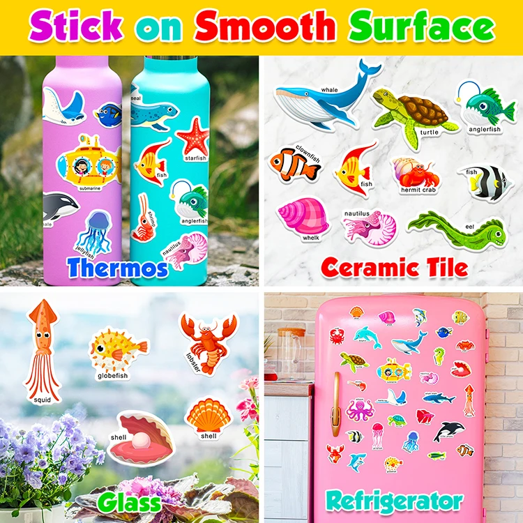 kids puzzle toys cartoon sticker book waterproof stickers printing logo pvc self adhesive sticker decorative