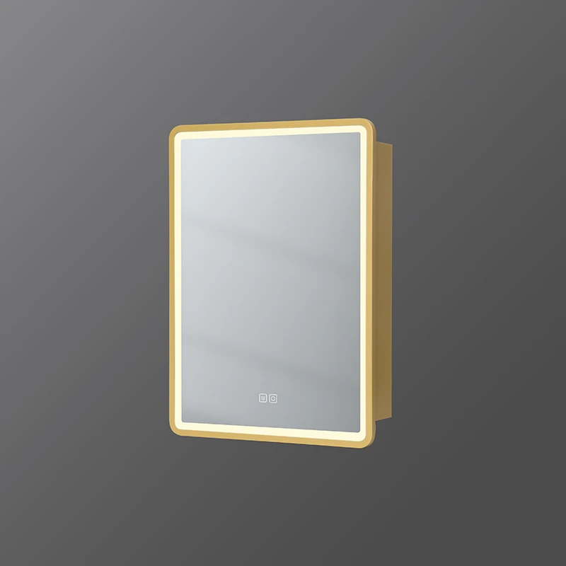 Hot Sale On A-m-a-zon Iron Frame Smart Mirror Cabinet With Led Light Rectangle Medicine Cabinet With Mirror