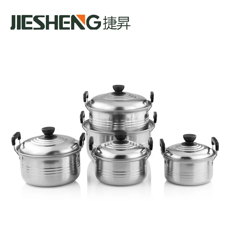 Hot bulk sale 410 stainless steel 10 pcs cookware set cookware with lids