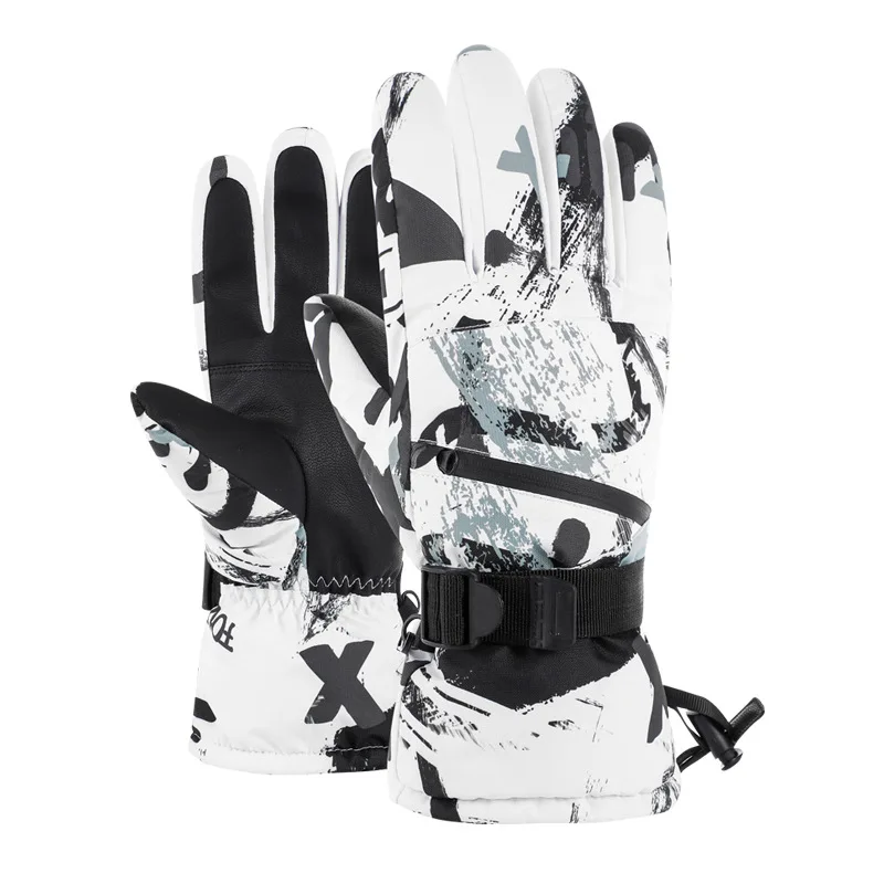 Winter Ski Gloves Plus Velvet Warm Touch Screen Snowboard Racing Waterproof Gloves For Men And Women