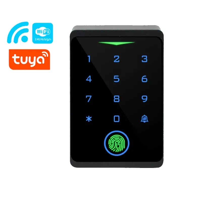 Tuya Smart RFID Keypad Door Entry Access Controller, Biometric Fingerprint Access Control with Wiegand