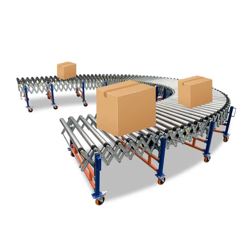 Poly V belt conveyor line flexible roller conveyor with power motorized running freely rotation loading unloading carton box