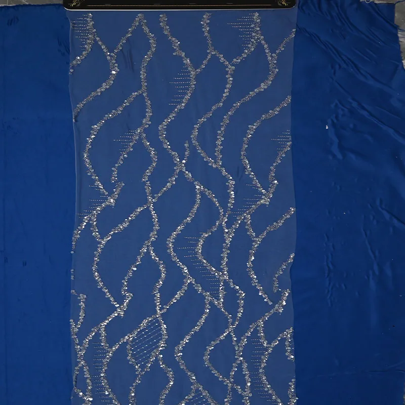 Luxury supplier 5 yards french tulle sequin lace fabric african